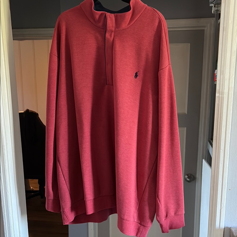Ralph Lauren Men's Zip Up Sweater in Red